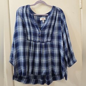 Wrangler Women's Blue Plaid Top